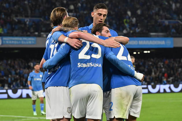 RECORD DATE NOT STATED 10th October 2026; Stadio Diego Armando Maradona, Naples, Italy; Italian Serie A Football, Napoli versus Frosinone; Kevin De Bruyne of S.S.C. Napoli celebrates after scoring the goal of 3-0 DomenicoxCippitelli
