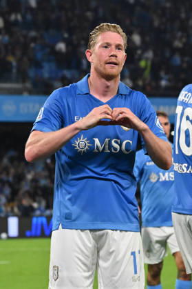 RECORD DATE NOT STATED 10th October 2026; Stadio Diego Armando Maradona, Naples, Italy; Italian Serie A Football, Napoli versus Frosinone; Kevin De Bruyne of S.S.C. Napoli celebrates after scoring the goal of 3-0 DomenicoxCippitelli
