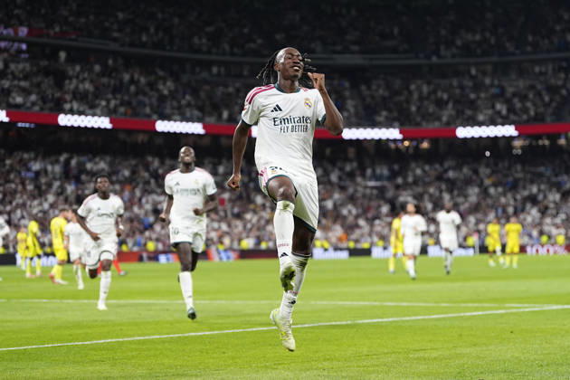 October 10, 2026, Madrid, Madrid, Spain: Yan Diomande of Real Madrid CF celebrates after scoring his team s first goal during the Spanish League, LaLiga EA Sports, football match between Real Madrid and Villarreal CF at Bernabeu stadium on October 10, 2026, in Madrid, Spain. Madrid Spain - ZUMAa181 20261010_zaa_a181_241 Copyright: xOscarxJ.xBarrosox