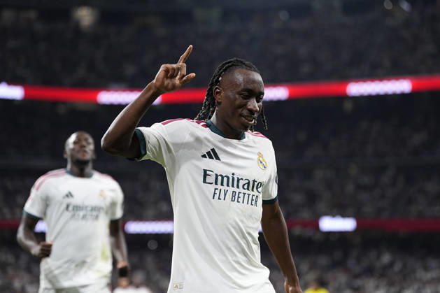 October 10, 2026, Madrid, Madrid, Spain: Yan Diomande of Real Madrid CF celebrates after scoring his team s first goal during the Spanish League, LaLiga EA Sports, football match between Real Madrid and Villarreal CF at Bernabeu stadium on October 10, 2026, in Madrid, Spain. Madrid Spain - ZUMAa181 20261010_zaa_a181_245 Copyright: xOscarxJ.xBarrosox
