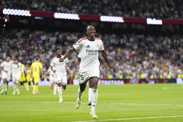 October 10, 2026, Madrid, Madrid, Spain: Yan Diomande of Real Madrid CF celebrates after scoring his team s first goal during the Spanish League, LaLiga EA Sports, football match between Real Madrid and Villarreal CF at Bernabeu stadium on October 10, 2026, in Madrid, Spain. Madrid Spain - ZUMAa181 20261010_zaa_a181_246 Copyright: xOscarxJ.xBarrosox