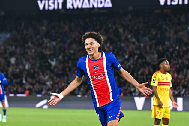 Paris Saint-Germain v Le Mans FC - Ligue 1 McDonald s 2026 2027 Maghnes AKLIOUCHE of Paris Saint-Germain celebrate after scores during Ligue 1 McDonald s match between Paris and Le Mans at Parc des Princes on October 10, 2026 in Paris, France. Paris France Copyright: xBaptistexFernandezx 776573319