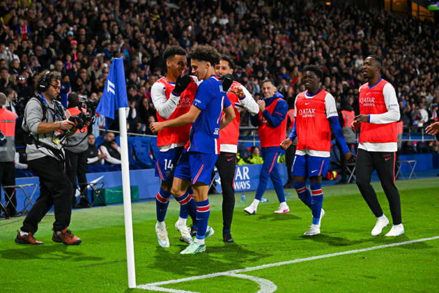 Paris Saint-Germain v Le Mans FC - Ligue 1 McDonald s 2026 2027 Dà sirà DOUE of Paris Saint-Germain , MARQUINHOS of Paris Saint-Germain , Willian PACHO of Paris Saint-Germain , Quentin NDJANTOU of Paris Saint-Germain and Maghnes AKLIOUCHE of Paris Saint-Germain celebrate after scores during Ligue 1 McDonald s match between Paris and Le Mans at Parc des Princes on October 10, 2026 in Paris, France. Paris France Copyright: xBaptistexFernandezx 776573319
