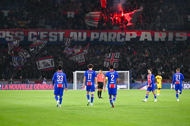 Paris Saint-Germain v Le Mans FC - Ligue 1 McDonald s 2026 2027 Warren ZAIRE-EMERY of Paris Saint-Germain, Achraf HAKIMI of Paris Saint-Germain and Maghnes AKLIOUCHE of Paris Saint-Germain celebrate after scores during Ligue 1 McDonald s match between Paris and Le Mans at Parc des Princes on October 10, 2026 in Paris, France. Paris France Copyright: xBaptistexFernandezx 776573319