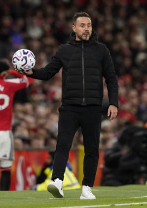 Manchester, England, 10th October 2026. Roberto De Zerbi manager of Tottenham Hotspur during the Manchester United, ManU vs Tottenham Hotspur Premier League match at Old Trafford, Manchester. Picture credit should read: Andrew Yates Sportimage EDITORIAL USE ONLY. No use with unauthorised audio, video, data, fixture lists, club league logos or live services. Online in-match use limited to 120 images, no video emulation. No use in betting, games or single club league player publications. SPI_092_AY_MANUTD_SPURS SPI-5058-0096