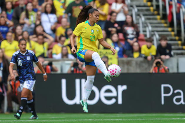RECORD DATE NOT STATED 10th October 2026; Beira-Rio Stadium, Porto Alegre, Brazil; Friendlies Women Football, Brazil versus Argentina; Mariza Nascimento of Brazil controls the ball MaxxPeixoto
