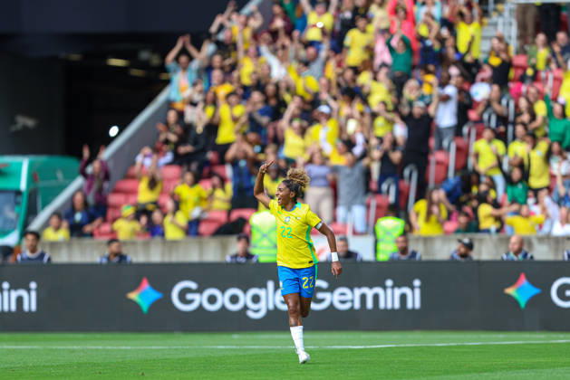 RECORD DATE NOT STATED 10th October 2026; Beira-Rio Stadium, Porto Alegre, Brazil; Friendlies Women Football, Brazil versus Argentina; Luany Rosa of Brazil celebrates his goal in the 26th minute to go up 1-0 MaxxPeixoto