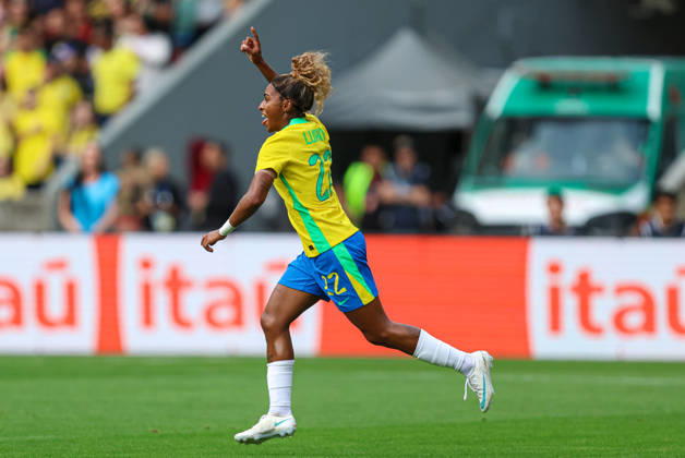 RECORD DATE NOT STATED 10th October 2026; Beira-Rio Stadium, Porto Alegre, Brazil; Friendlies Women Football, Brazil versus Argentina; Luany Rosa of Brazil celebrates his goal in the 26th minute to go up 1-0 MaxxPeixoto