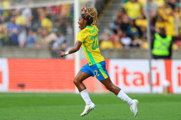 RECORD DATE NOT STATED 10th October 2026; Beira-Rio Stadium, Porto Alegre, Brazil; Friendlies Women Football, Brazil versus Argentina; Luany Rosa of Brazil celebrates his goal in the 26th minute to go up 1-0 MaxxPeixoto