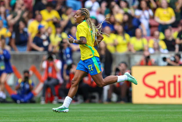 RECORD DATE NOT STATED 10th October 2026; Beira-Rio Stadium, Porto Alegre, Brazil; Friendlies Women Football, Brazil versus Argentina; Geyse Ferreira of Brazil celebrates his goal in the 38th minute to go up 2-0 MaxxPeixoto