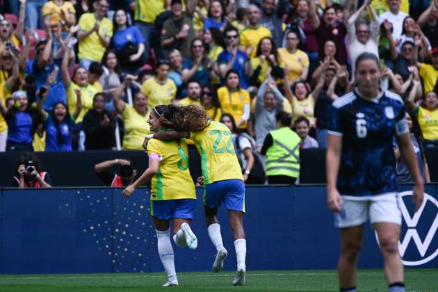 Match between Brazil and Argentina for the women s national team, Nationalteam friendly Ribeiro scores the goal during the match between Brazil and Argentina, valid for the friendly of the women s national team, held at the Beira-Rio stadium, in Porto Alegre this Saturday (10). Porto Alegre Rio Grande do Sul Brasil Copyright: xRodrigoxZiebellx