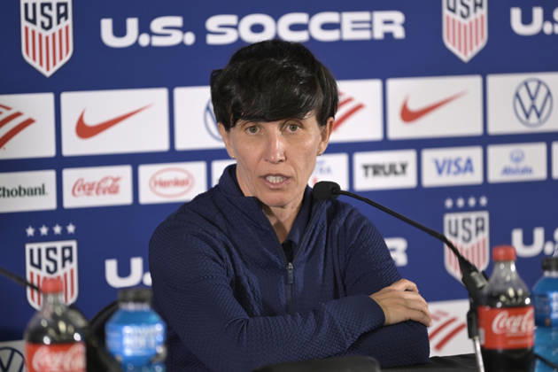 Spain s head coach, Sonia Bermúdez, speaks at a press conference, PK, Pressekonferenz following a friendly match between the USA and Spain women s national teams at Audi Field in Washington, USA, 10 October 2026. Women s Friendly Match: United States vs Spain !ACHTUNG: NUR REDAKTIONELLE NUTZUNG!  Copyright: xLENINxNOLLYx AME4947 20261010-55021649525_1