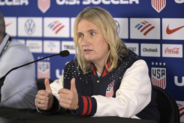 USA Women s national team, Nationalteam Coach Emma Hayes speaks at a press conference, PK, Pressekonferenz following a friendly match between the USA and Spain women s national teams at Audi Field in Washington, USA, 10 October 2026. Women s Friendly Match: United States vs Spain !ACHTUNG: NUR REDAKTIONELLE NUTZUNG!  Copyright: xLENINxNOLLYx AME4946 20261010-55021649529_1