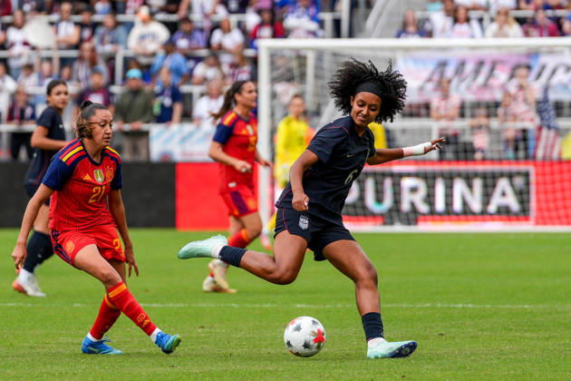 USA v Spain - Women s International Friendly, Länderspiel, Nationalmannschaft WASHINGTON D.C., UNITED STATES - OCTOBER 10: Lily Yohannes (6) of USA in action during Women s International Friendly football match between USA and Spain at Audi Field Stadium in Washington D.C., United States on October 10, 2026. Hasan Akbas Anadolu District of Columbia United States. Editorial use only. Please get in touch for any other usage.  Copyright: x2026xAnadoluxHasanxAkbasx