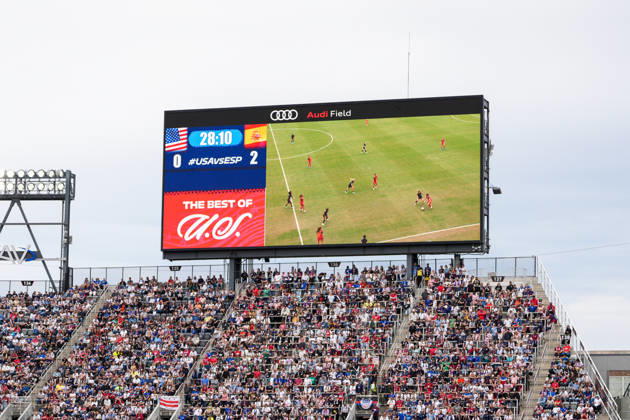 USA v Spain - Women s International Friendly, Länderspiel, Nationalmannschaft WASHINGTON D.C., UNITED STATES - OCTOBER 10: A view of the scoreboard during Women s International Friendly football match between USA and Spain at Audi Field Stadium in Washington D.C., United States on October 10, 2026. Patri Guijarro and Eva Navarro scored in the first 14 minutes to lift Spain to a 2-0 victory over the United States. Hasan Akbas Anadolu District of Columbia United States. Editorial use only. Please get in touch for any other usage.  Copyright: x2026xAnadoluxHasanxAkbasx