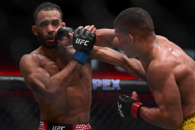 October 10, 2026, Las Vegas, Nevada, USA: JAI HERBERT defeats MATHEUS CAMILO by unanimous decision (29-28, 29-28, 29-28) during UFC Fight Night night the Meta APEX in Las Vegas. Las Vegas USA - ZUMAo117 20261010_zsp_o117_027 Copyright: xMikaelxOnax