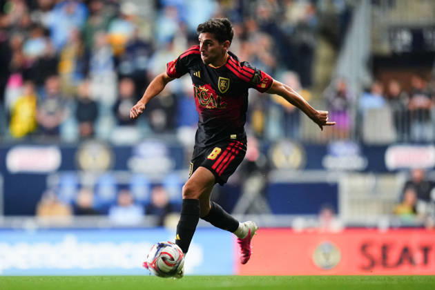 October 10, 2026: Real Salt Lake Midfielder Juan Manuel Sanabria (8) controls the ball during the second half of an MLS, Fussball Herren, USA match against the Philadelphia Union at Subaru Park in Chester, Pennsylvania. CSM Chester United States of America - ZUMAc04_ 20261010_zma_c04_290 Copyright: xKylexRoddenx
