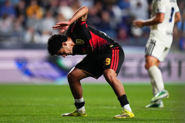 October 10, 2026: Real Salt Lake Forward Aiden Hezarkhani (39) reacts after a missed shot during the second half of an MLS, Fussball Herren, USA match against the Philadelphia Union at Subaru Park in Chester, Pennsylvania. CSM Chester United States of America - ZUMAc04_ 20261010_zma_c04_306 Copyright: xKylexRoddenx