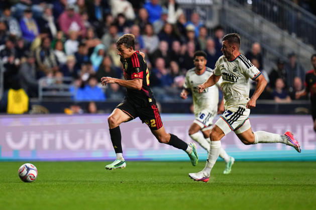 October 10, 2026: Real Salt Lake Midfielder Stijn Spierings (6) and Philadelphia Union Midfielder Quinn Sullivan (33) battle for the ball during the second half of an MLS, Fussball Herren, USA match at Subaru Park in Chester, Pennsylvania. CSM MLS 2026: Union Vs Salt Lake OCT 10 - ZUMAc04_ 20261010_zma_c04_333 Copyright: xKylexRoddenx