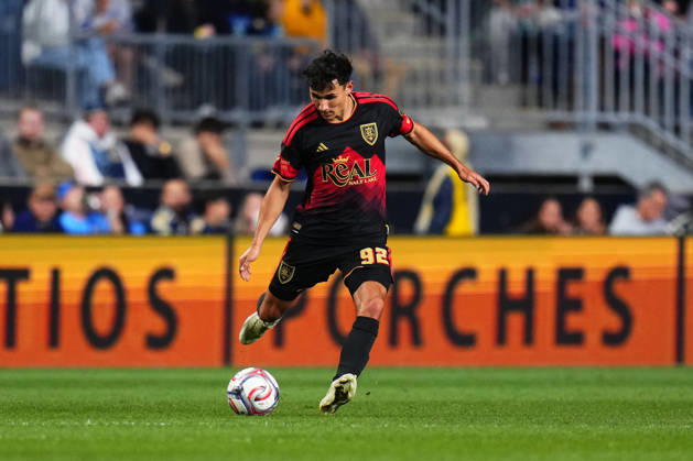October 10, 2026: Real Salt Lake Midfielder Noel Caliskan (92) kicks the ball during the second half of an MLS, Fussball Herren, USA match against the Philadelphia Union at Subaru Park in Chester, Pennsylvania. CSM Chester United States of America - ZUMAc04_ 20261010_zma_c04_326 Copyright: xKylexRoddenx