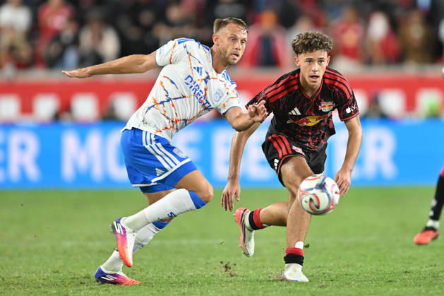 October 10, 2026, Harrison, New Jersey, United States of America: Harrison, New Jersey United States of America. 10 Oct, 2026.San Diego FC forward MARCUS INGVARTSEN (7) and New York Red Bulls midfielder ADRI MEHMETI (15) in action at Sports Illustrated Stadium New York defeats San Diego 4 to 1. Credit: , Jr. Zuma Press Harrison United States of America - ZUMAa301 20261010_aaf_a301_024 Copyright: xBrooksxVonxArxx