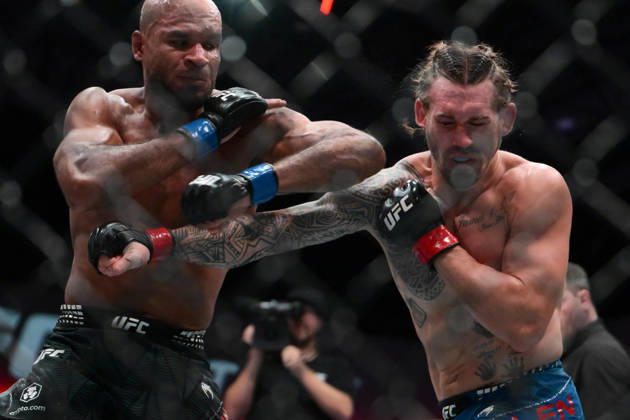 October 10, 2026, Las Vegas, Nevada, USA: BRENDAN ALLEN defeats CHRISTIAN LEROY DUNCAN by submission (rear-naked choke) at 2:46 of Round 5 during UFC Fight Night night the Meta APEX in Las Vegas. Las Vegas USA - ZUMAo117 20261010_zsp_o117_040 Copyright: xMikaelxOnax