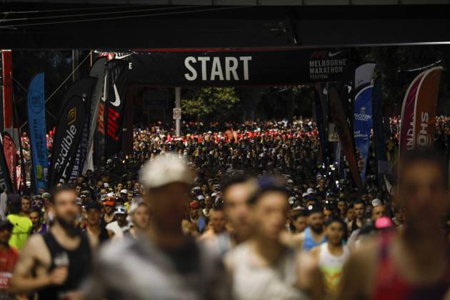 October 11, 2026, Melbourne, Victoria State, Australia: Runners begin the marathon..The Nike Melbourne Marathon Festival brings together elite athletes, recreational runners and participants of different ages and abilities for a major running event in Melbourne. The 2026 festival is expected to attract approximately 66,000 participants across all events over two days, including 20,000 runners in the full marathon. The festival features multiple distances, with participants finishing inside the Melbourne Cricket Ground Melbourne Australia - ZUMAs197 20261011_aaa_s197_016 Copyright: xYexMyoxKhantx Melbourne Marathon Festival In Melbourne, Australia †11 Oct 2026 - ZUMA0869 0869138720st Copyright: xIMAGO YexMyoxKhantx