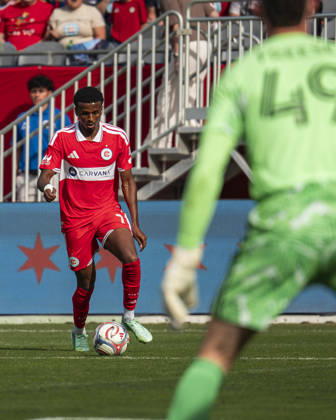 Chicago Fire FC V New York City FC - MLS, Fussball Herren, USA - October 10, 2026 Maren Haile-Selassie ( 7) of Chicago Fire FC is in action during the match between Chicago Fire FC and New York City FC at Soldier Field Stadium in Chicago, United States, on October 10, 2026. Chicago IL United States  Copyright: xRichardxNicholsx originalFilename:nichols-chicagof261010_npKr6.jpg