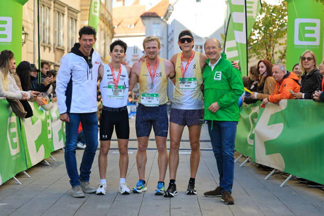 RUNNING - Graz Marathon 2026 GRAZ,AUSTRIA,11.OCT.26 - RUNNING - Graz Marathon. Image shows Andreas Prueckler (Kleine Zeitung), Hugo Habas, Leo Holper, Peter Laszlo and Urs Harnik-Lauris (Energie Steiermark). .  GEPAxpictures xWolfgangxGrebien