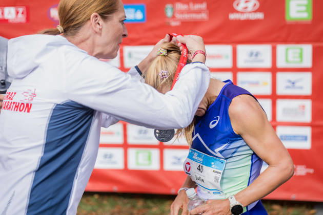 RUNNING - Graz Marathon 2026 GRAZ,AUSTRIA,11.OCT.26 - RUNNING - Graz Marathon. Image shows Xenia Daum (Kleine Zeitung) and Julia Mayer (AUT).  GEPAxpictures xMatthiasxTrinkl