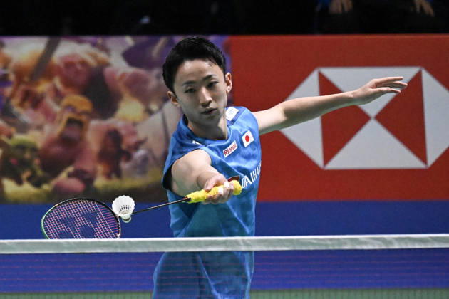 Yushi Tanaka of Japan hits a return during the men s singles match against Anders Antonsen of Denmark (not pictured) during the finals at the badminton Clash of Clans Arctic Open 2026 tournament in Vantaa, Finland, on October 11, 2026. - ANTTI AIMO-KOIVISTO Finland _dxSD9_vs-s  Copyright: xAnttixAimo-Koivistox _dxSD9_vs-s