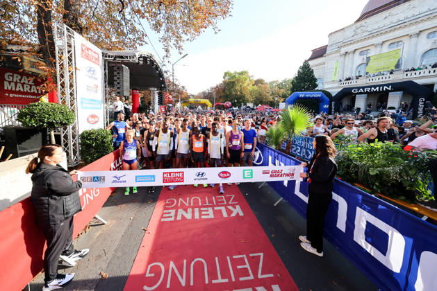 RUNNING - Graz Marathon 2026 GRAZ,AUSTRIA,11.OCT.26 - RUNNING - Graz Marathon. Image shows Julia Mayer (AUT), Simon Thuku Muchai (KEN), John Maina Ndirangu (KEN), Gilbert Chumba (KEN) and Adams Kiprop (KEN).  GEPAxpictures xMaticxKlansek