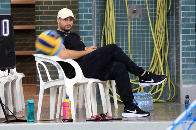 11.10.2026, GER, DEU, Deutschland Wasserball Frauen ,Wasserball Champion League Qualifikation, Saison 2026, Berlin, Spandau 04 vs. Pallanuoto Trieste Trainer Marko Stamm ( Spandau04 ) nordphoto GmbH Engler Berlin Schwimmhalle-Schoeneberg Berlin Deutschland Copyright: xNordphotox xEnglerx