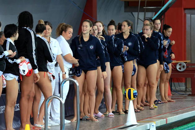 11.10.2026, GER, DEU, Deutschland Wasserball Frauen ,Wasserball Champion League Qualifikation, Saison 2026, Berlin, Spandau 04 vs. Pallanuoto Trieste Triester-Spielerin nordphoto GmbH Engler Berlin Schwimmhalle-Schoeneberg Berlin Deutschland Copyright: xNordphotox xEnglerx