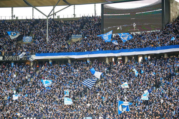 Stimmungsbild Olympiastadion Berlin, Fans Hertha, GER, Hertha BSC vs. SPVGG Greuther Fuerth, 2. Bundesliga, Saison 2026 27, 07. Spieltag, 11.10.2026 (DFL REGULATIONS PROHIBIT ANY USE OF PHOTOGRAPHS AS IMAGE SEQUENCES AND OR QUASI - VIDEO). GER, Hertha BSC vs. SPVGG Greuther Fuerth, 2. Bundesliga, Saison 2026 27, 07. Spieltag, 11.10.2026 Berlin