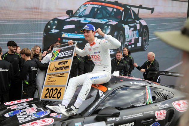 Porsche Sixt Carrera Cup Deutschland Finale Hockenheimring 09. - 11. Oktober 2026 Porsche Sixt Carrera Cup Deutschland Finale Hockenheimring 09. - 11. Oktober 2026 Rennen Sonntag Im Bild: Keagan Masters (RSA) Porsche Sixt Carrera Cup Champion 2026 Copyright: xBEAUTIFULxSPORTS Bernhardtx
