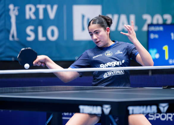 Angelina Bebawy Sweden (foto-ms0985b) at the 2026 European Table tennis, Tischtennis Championships in Ljubljana LJUBLJANA, SLOVENIA - 11 OCTOBER 2026: Angelina Bebawy Sweden (foto-ms0985b) in action at the European Table Tennis Championships in Stozice Arena, Ljubljana, Slovenia (Photo by Manfred Schillings) Ljubljana Stozice Arena Slovenia