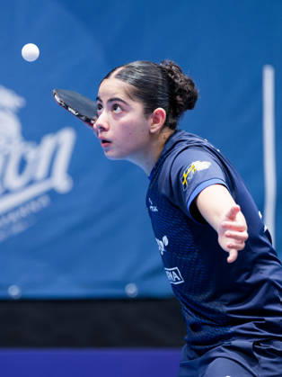 Angelina Bebawy Sweden (foto-ms1005b) at the 2026 European Table tennis, Tischtennis Championships in Ljubljana LJUBLJANA, SLOVENIA - 11 OCTOBER 2026: Angelina Bebawy Sweden (foto-ms1005b) in action at the European Table Tennis Championships in Stozice Arena, Ljubljana, Slovenia (Photo by Manfred Schillings) Ljubljana Stozice Arena Slovenia