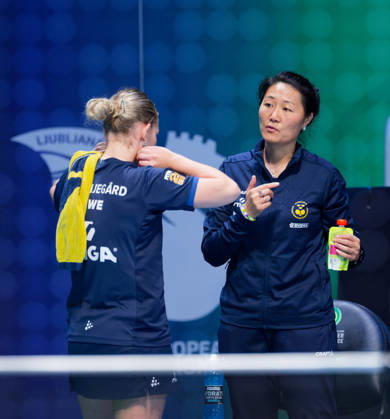 Fang Zhang Sweden (foto-ms1129b) at the 2026 European Table tennis, Tischtennis Championships in Ljubljana LJUBLJANA, SLOVENIA - 11 OCTOBER 2026: Fang Zhang Sweden (foto-ms1129b) in action at the European Table Tennis Championships in Stozice Arena, Ljubljana, Slovenia (Photo by Manfred Schillings) Ljubljana Stozice Arena Slovenia
