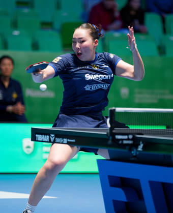 Nomin Baasan Sweden (foto-ms1037b) at the 2026 European Table tennis, Tischtennis Championships in Ljubljana LJUBLJANA, SLOVENIA - 11 OCTOBER 2026: Nomin Baasan Sweden (foto-ms1037b) in action at the European Table Tennis Championships in Stozice Arena, Ljubljana, Slovenia (Photo by Manfred Schillings) Ljubljana Stozice Arena Slovenia