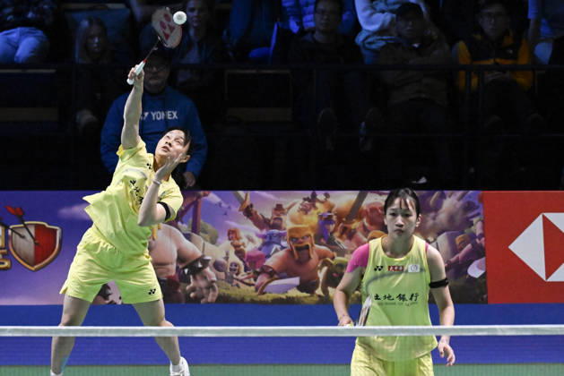 Lin Jhih Yun (L) and Hsu Yin-Hui (R) of Taiwan during their women s doubles match against Chen Fan Shu Tian and Luo Xu Min of China (not pictured) during the finals at the badminton Clash of Clans Arctic Open 2026 tournament in Vantaa, Finland, on October 11, 2026. - ANTTI AIMO-KOIVISTO Finland pHbmSddOYCA  Copyright: xAnttixAimo-Koivistox pHbmSddOYCA