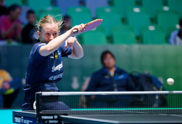 Siri Benjegard Sweden (foto-ms1063b) at the 2026 European Table tennis, Tischtennis Championships in Ljubljana LJUBLJANA, SLOVENIA - 11 OCTOBER 2026: Siri Benjegard Sweden (foto-ms1063b) in action at the European Table Tennis Championships in Stozice Arena, Ljubljana, Slovenia (Photo by Manfred Schillings) Ljubljana Stozice Arena Slovenia