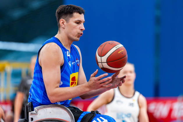 11.10.2026, GER, Rollstuhlbasketball, Maenner Frauen, Saison 26 27, Funke Cup, Hauptrunde, Thuringia Bulls - Spinto Muensterland Aliaksandr Halouski (Thuringia Bulls) 99189 Elxleben Fit-In Freizeitanlage Sporthal Thueringen Deutschland