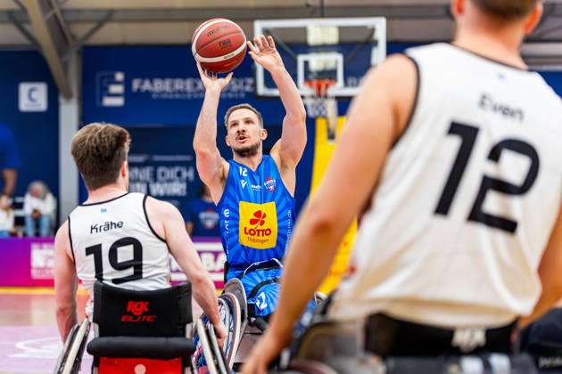 11.10.2026, GER, Rollstuhlbasketball, Maenner Frauen, Saison 26 27, Funke Cup, Hauptrunde, Thuringia Bulls - Spinto Muensterland Jens-Eike Albrecht (Thuringia Bulls) 99189 Elxleben Fit-In Freizeitanlage Sporthal Thueringen Deutschland