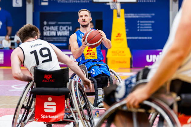11.10.2026, GER, Rollstuhlbasketball, Maenner Frauen, Saison 26 27, Funke Cup, Hauptrunde, Thuringia Bulls - Spinto Muensterland Jens-Eike Albrecht (Thuringia Bulls) 99189 Elxleben Fit-In Freizeitanlage Sporthal Thueringen Deutschland