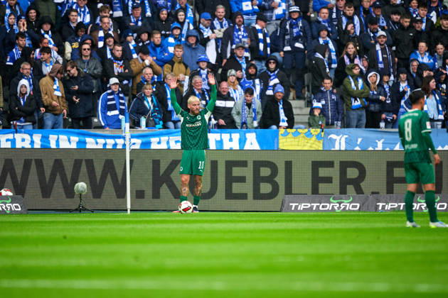 Ole Pohlmann (Greuther Fuerth, 10), GER, Hertha BSC vs. SPVGG Greuther Fuerth, 2. Bundesliga, Saison 2026 27, 07. Spieltag, 11.10.2026 (DFL REGULATIONS PROHIBIT ANY USE OF PHOTOGRAPHS AS IMAGE SEQUENCES AND OR QUASI - VIDEO). GER, Hertha BSC vs. SPVGG Greuther Fuerth, 2. Bundesliga, Saison 2026 27, 07. Spieltag, 11.10.2026 Berlin