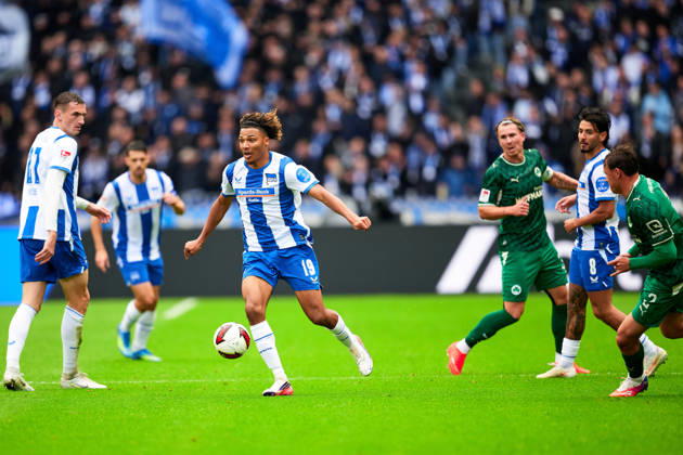 Oluwaseun Victor Adewumi (Hertha BSC, 19), GER, Hertha BSC vs. SPVGG Greuther Fuerth, 2. Bundesliga, Saison 2026 27, 07. Spieltag, 11.10.2026 (DFL REGULATIONS PROHIBIT ANY USE OF PHOTOGRAPHS AS IMAGE SEQUENCES AND OR QUASI - VIDEO). GER, Hertha BSC vs. SPVGG Greuther Fuerth, 2. Bundesliga, Saison 2026 27, 07. Spieltag, 11.10.2026 Berlin