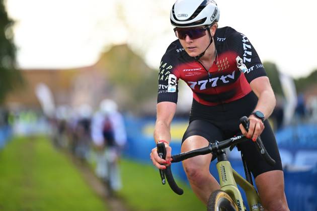 Netherlands Aniek Van Alphen pictured in action during the women elite race of the Mosselcross cyclocross cycling event, on Sunday 11 October 2026, in Dendermonde, the first race (out of 7) of the HG Cross competition. DAVIDxPINTENS  x189443557x