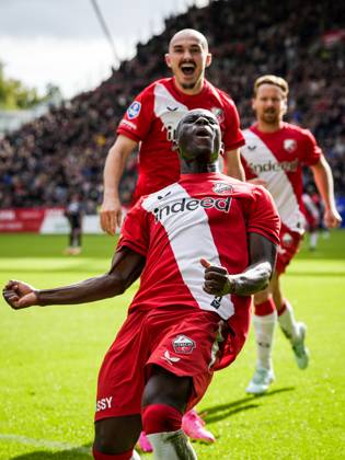 UTRECHT - Yoann Cathline of FC Utrecht celebrates the 1-0 during the Dutch Eredivisie match between FC Utrecht and Willem II at Galgenwaard Stadium on October 11, 2026, in Utrecht, the Netherlands. TOBIAS KLEUVER ANP Eredivisie 2026 27 xVIxANPxSportx xxANPxIVx 572124427 originalFilename: 572124427