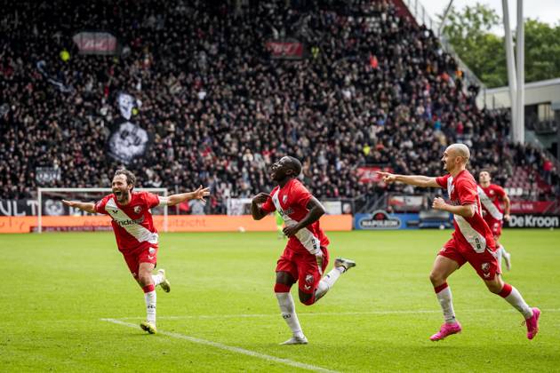 UTRECHT - Yoann Cathline of FC Utrecht celebrates the 2-0 during the Dutch Eredivisie match between FC Utrecht and Willem II at Galgenwaard Stadium on October 11, 2026, in Utrecht, the Netherlands. TOBIAS KLEUVER ANP Eredivisie 2026 27 xVIxANPxSportx xxANPxIVx 572124602 originalFilename: 572124602